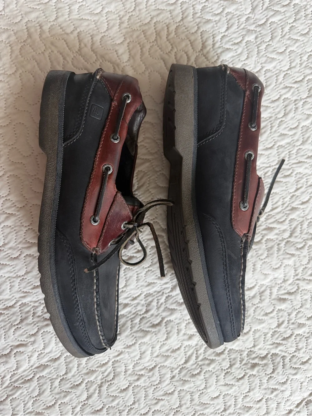 Sperry To-Sider Stingray Collection Men’s Black Brown Leather Boat Shoes Size 11